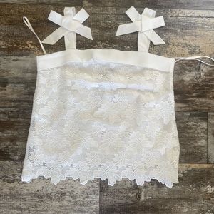 NWT Banana Republic Limited Edition Guipure white Lace tank Top Shirt Sz XL